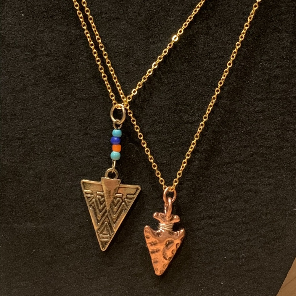 Gold Layered Necklace with Tribal Pendants